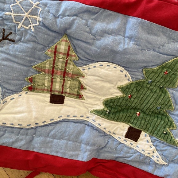 COPY - Pottery Barn Kids Quilted Textured Bumper WINTER WONDERLAND Hard to Find - Picture 4 of 11